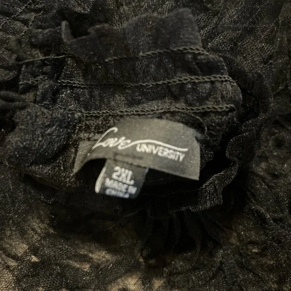 Floral whimsical Whimsigoth mesh lacebubble ballon sleeve Gothic goth blouse 2XL - Picture 6 of 7